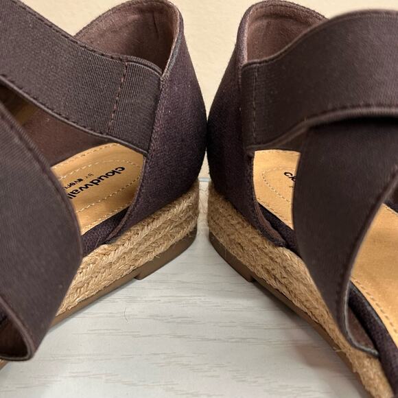 Cloudwalkers By Avenue Barbara Sandals Womens 8 W Deep Purple Strappy Slip Ons - Picture 5 of 8